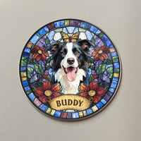 Custom Pet Portrait Stained Glass Style Gifts For Pet Owners - Personalized Magnet