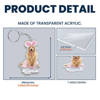 Custom Pet Portrait - Turn Photo Into Art, Gifts For Dog Lovers, Cat Lovers - Personalized Keychain