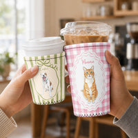 Custom Pet Portrait Watercolor Art - Personalized Iced Coffee Sleeve