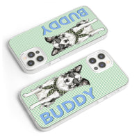 Custom Pet Portrait Watercolor Art With Colorful Name - Personalized Phone Case