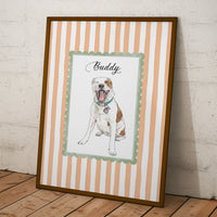 Custom Pet Portrait Watercolor Gift For Pet Lovers, Dog Lovers, Cat Lovers - Personalized Poster | Personalized Pet Memorial Wall Art Print