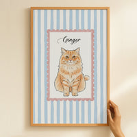 Custom Pet Portrait Watercolor Gift For Pet Lovers, Dog Lovers, Cat Lovers - Personalized Poster | Personalized Pet Memorial Wall Art Print