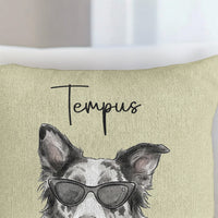 Custom Pet Portrait Watercolor Woven Pillow - Personalized Pillow Cover