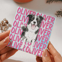 Custom Pet Portrait With Name Watercolor Art - Personalized Coaster