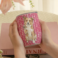 Custom Pet Portrait With Name Watercolor Art - Personalized Wine Tumbler