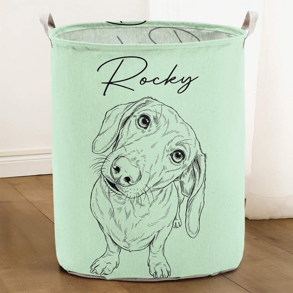 Custom Pet Toy Basket For Dog, Cat - Personalized Laundry Basket