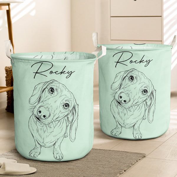 Custom Pet Toy Basket For Dog, Cat - Personalized Laundry Basket