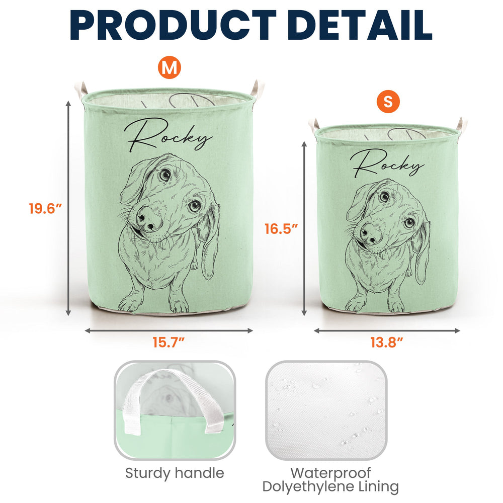 Custom Pet Toy Basket For Dog, Cat - Personalized Laundry Basket
