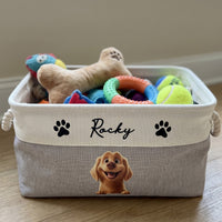Custom Pets For Dog Lovers, Cat Lovers - Personalized Storage Basket | Cute Pet Lover Gift