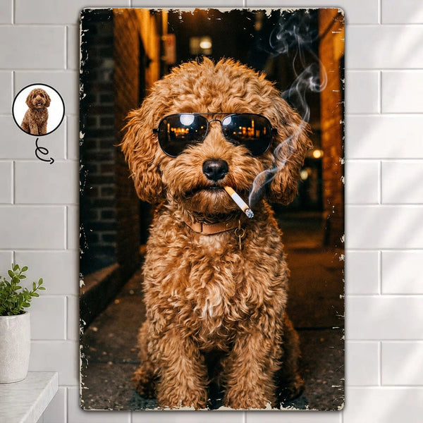 Custom Photo Cool Street Pet Portrait - Personalized Metal Sign