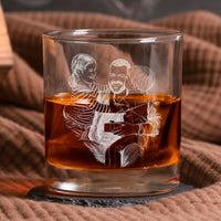 Custom Photo Father's Day Gift For Dad, Husband - Personalized Whiskey Glass