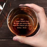 Custom Photo Father's Day Gift For Dad, Husband - Personalized Whiskey Glass