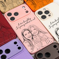 Custom Photo Gift For Friends, Soul Sisters - Personalized Leather Phone Case