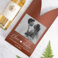 Custom Photo & Name, Date Gifts For Couples, Anniversaries, Wedding - Personalized Leather Wine Bag