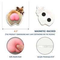 Custom Photo Pet, Cute Dog, Cat 3D Squishy Pink Butt - Personalized Fridge Magnet