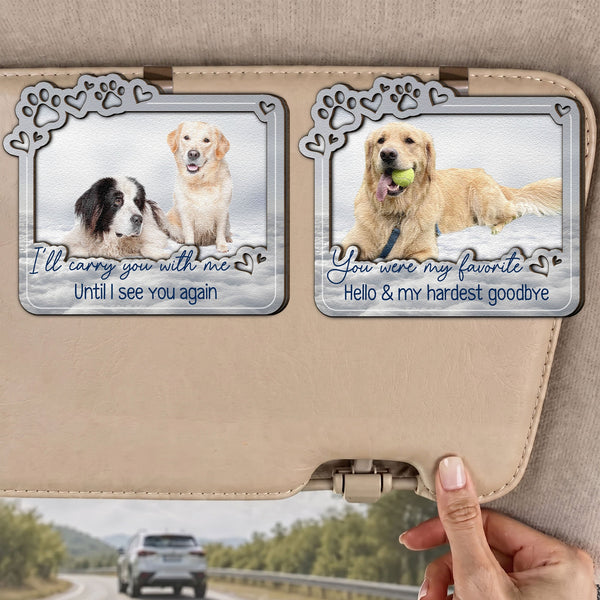 Custom Photo Pet Loss Forever In My Heart Personalized Car Visor Clip