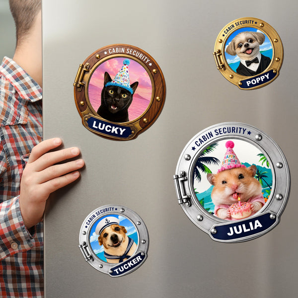 Custom Photo Pet Porthole Cabin Security Cruise Door Personalized Magnet