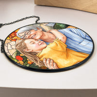 Custom Photo Portrait Mom Grandma Parents Family - Personalized Window Hanging Suncatcher