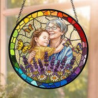 Mother's Day Gifts, Custom Photo Portrait Stained Glass Gift For Mom, Wife, Grandma - Personalized Window Hanging Suncatcher