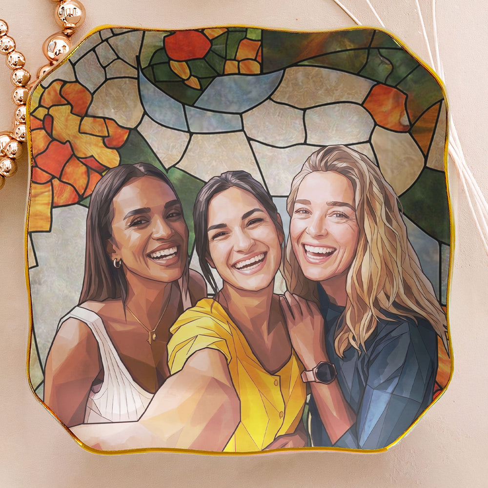 Custom Photo Ring Dish Gift For Friends, Soul Sisters - Personalized Jewelry Dish