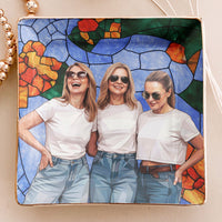 Custom Photo Ring Dish Gift For Friends, Soul Sisters - Personalized Jewelry Dish