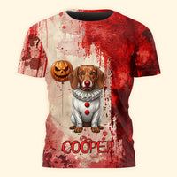 Custom Photo Scary Halloween Clown Gift For Pet Lover - Personalized Shirt