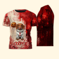 Custom Photo Scary Halloween Clown Gift For Pet Lover - Personalized Shirt