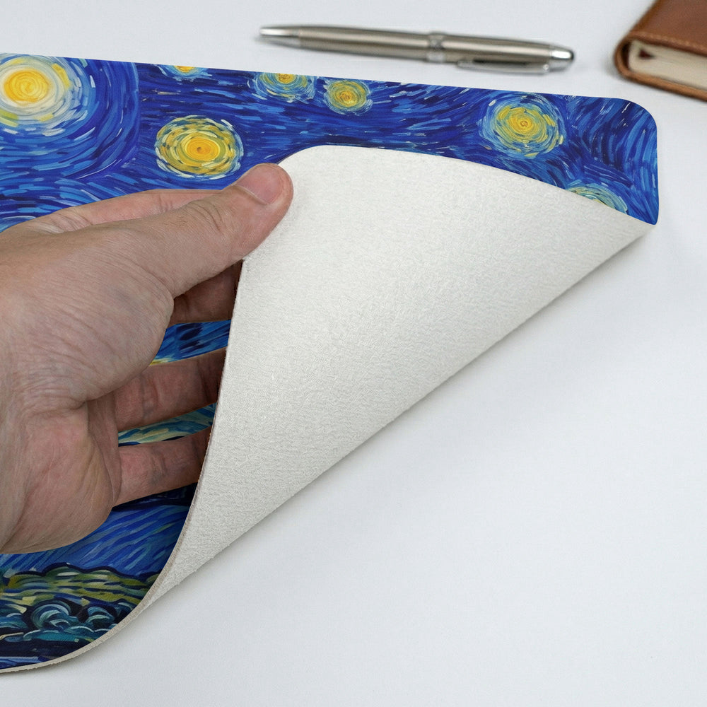 Custom Photo Van Gogh Art Father's Day Gift For Dad, Husband - Personalized Desk Mat | Artistic Dad Gift