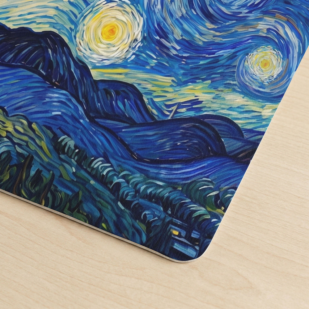 Custom Photo Van Gogh Art Father's Day Gift For Dad, Husband - Personalized Desk Mat | Artistic Dad Gift