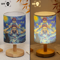 Custom Photo Van Gogh Style Father's Day Gift For New Dad, Husband - Personalized Fabric Lamp | Unique Cozy Home Decor Gift