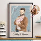 Custom Photo Watercolor Father's Day - Personalized Poster