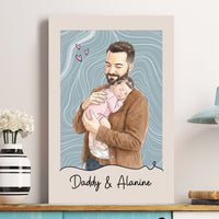 Custom Photo Watercolor Father's Day - Personalized Poster