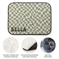 Custom Retro Pet Name Cooling Mat – Personalized Pet Summer Comfort Pad