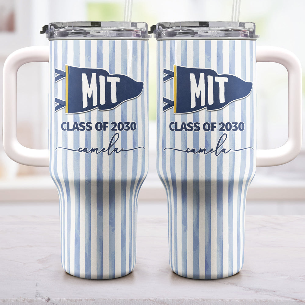 Custom School Pennant Flag - Personalized 40oz Tumbler