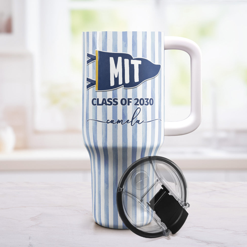 Custom School Pennant Flag - Personalized 40oz Tumbler