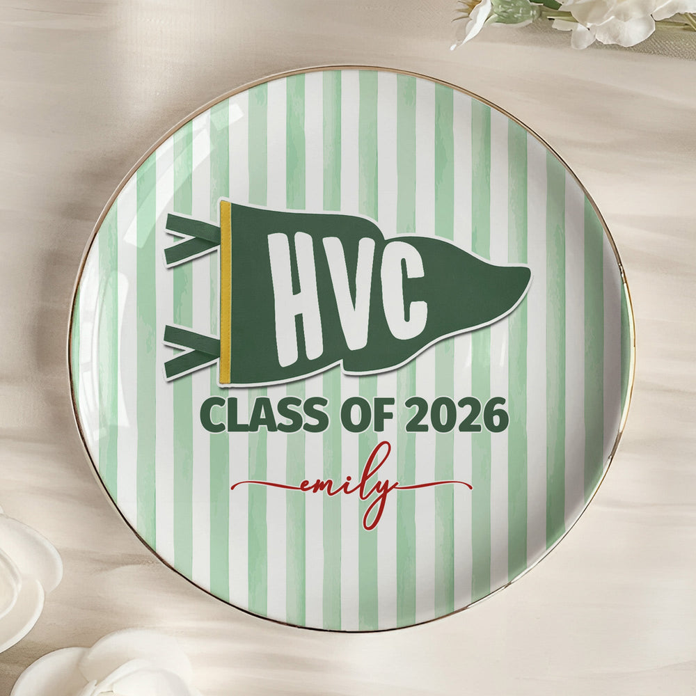 Custom School Pennant Flag - Personalized Jewelry Dish