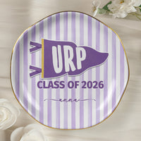 Custom School Pennant Flag - Personalized Jewelry Dish