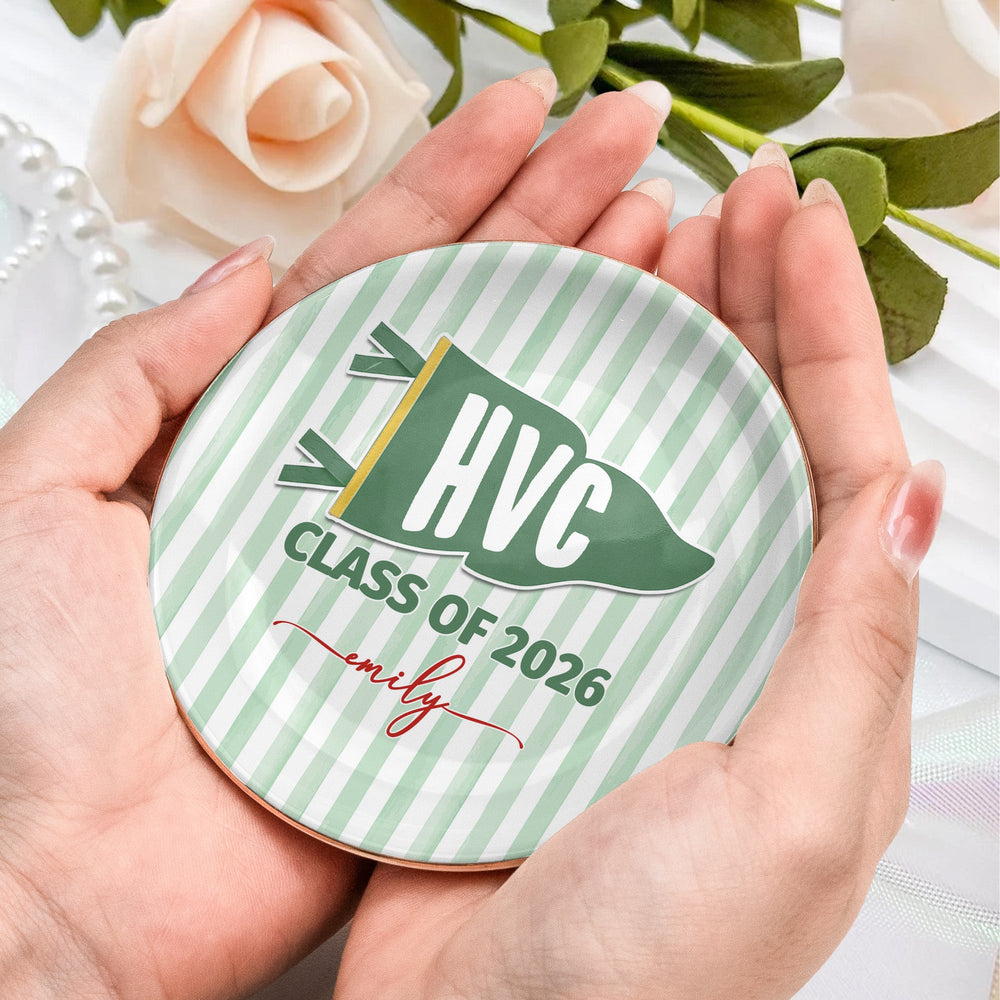 Custom School Pennant Flag - Personalized Jewelry Dish