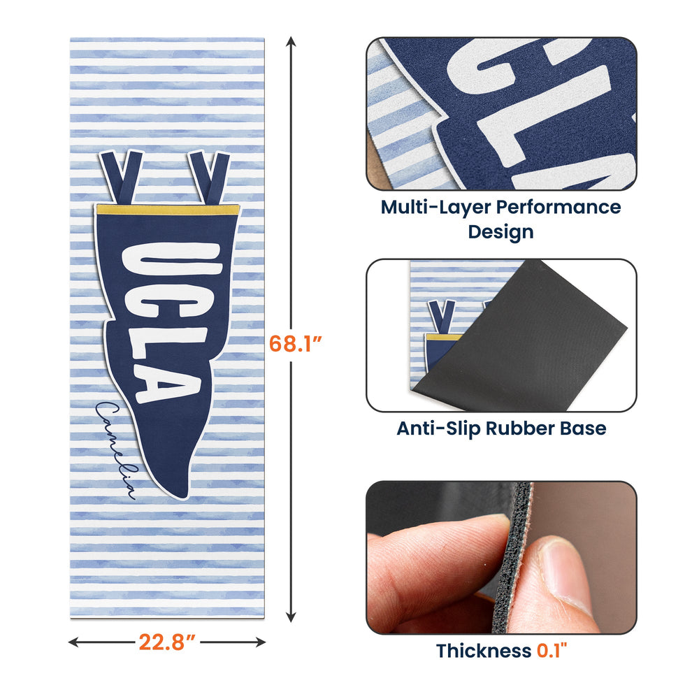 Custom School Pennant Flag - Personalized Yoga Mat