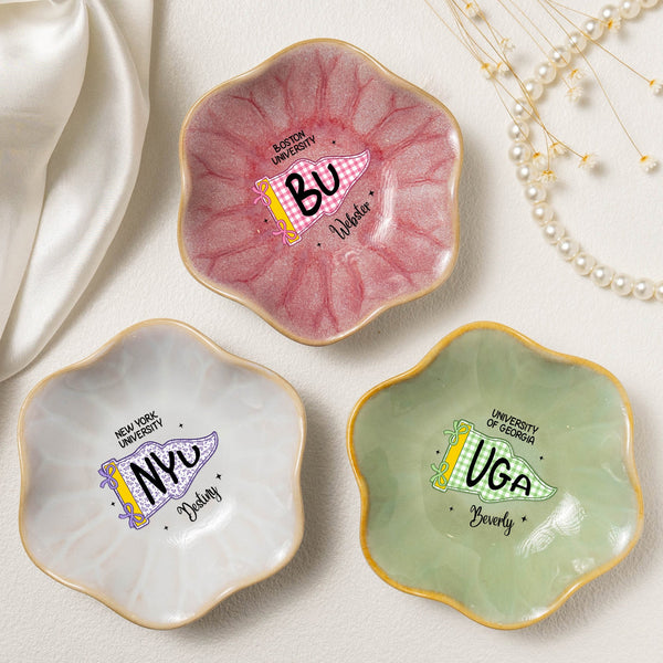 Custom School Pennant - Personalized Jewelry Dish