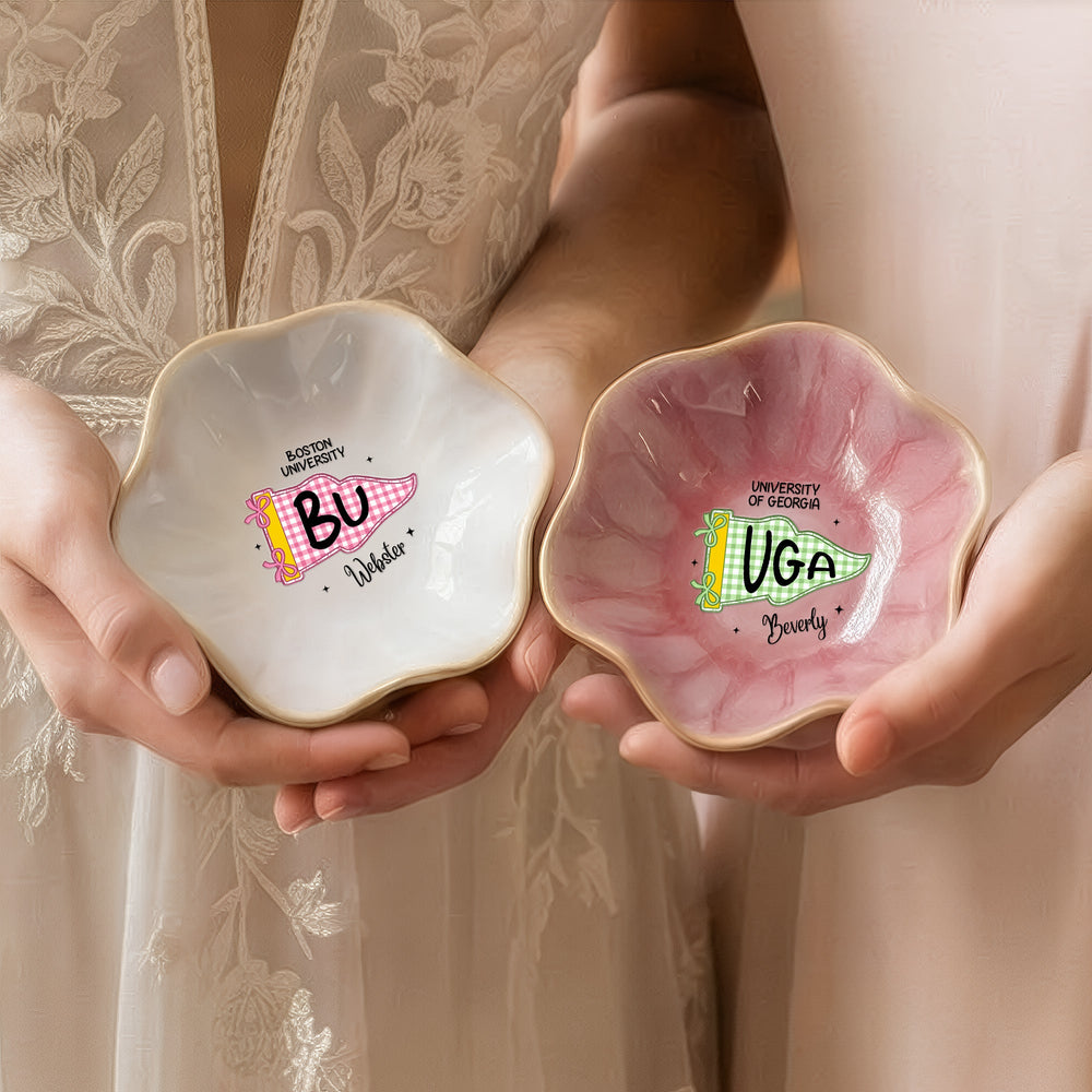Custom School Pennant - Personalized Jewelry Dish