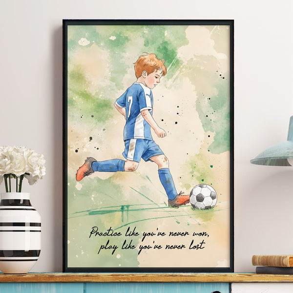 Personalized Watercolor Sports Portrait Photo – Custom Athlete Poster
