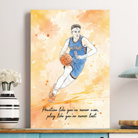 Personalized Watercolor Sports Portrait Photo – Custom Athlete Poster