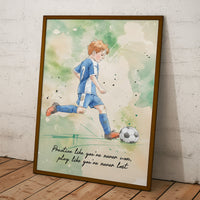 Personalized Watercolor Sports Portrait Photo – Custom Athlete Poster