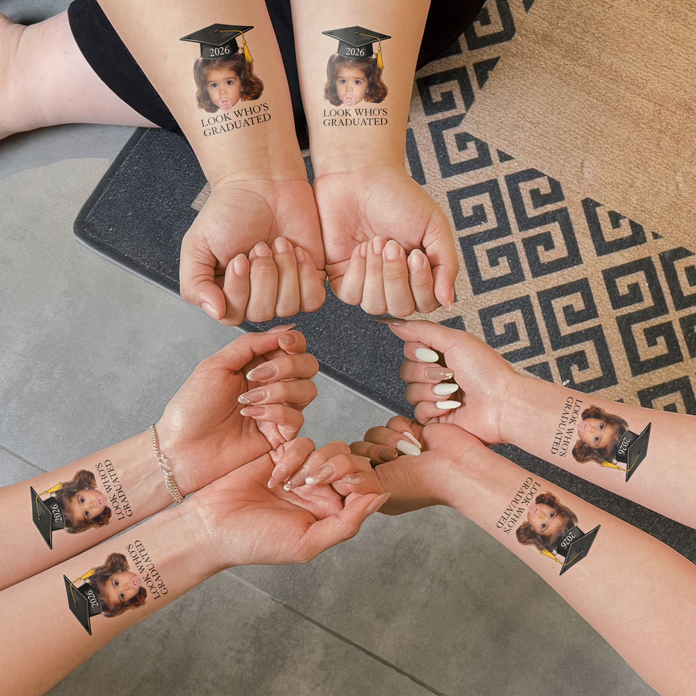 Custom Vintage Childhood Photo Graduation Party Gift - Personalized Tattoo