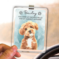 Custom Watercolor Pet Portrait Memorial Gift - Personalized Car Visor Clip