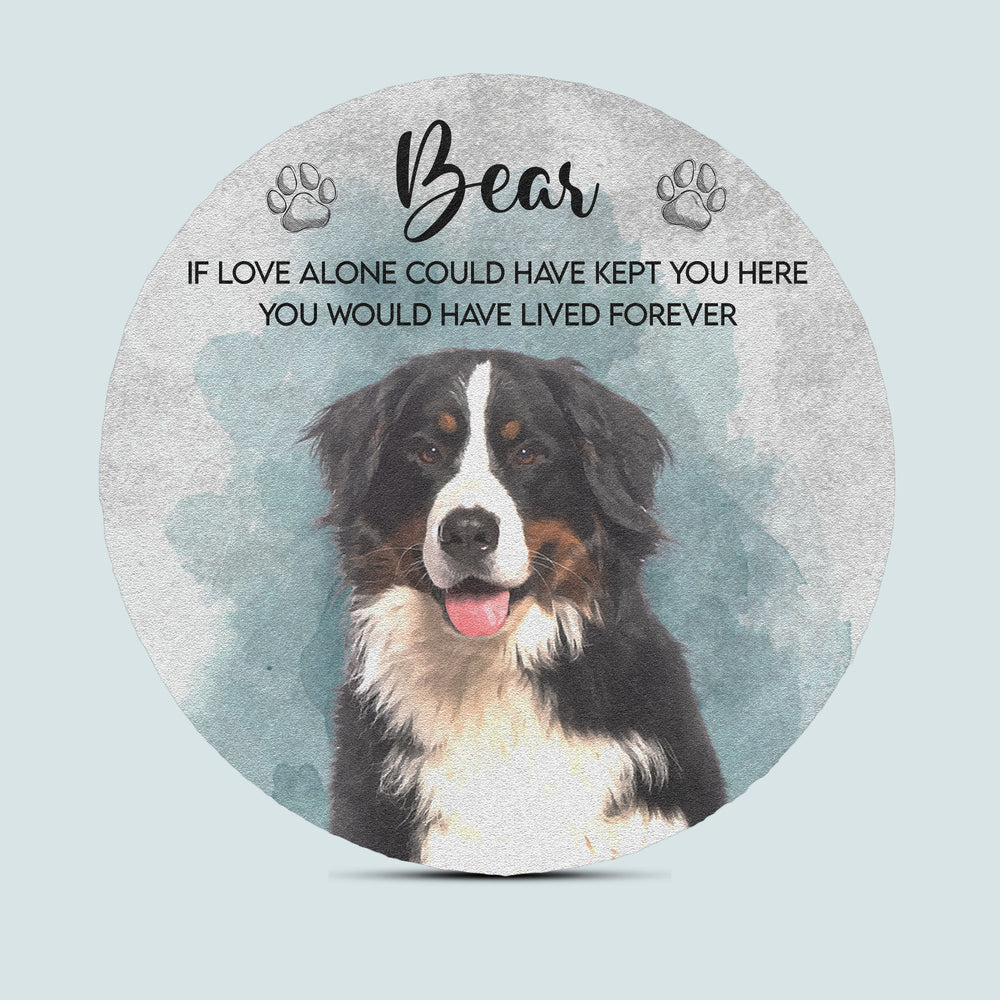 Personalized Watercolor Pet Memorial Garden Stone – Custom Photo Slate Tribute
