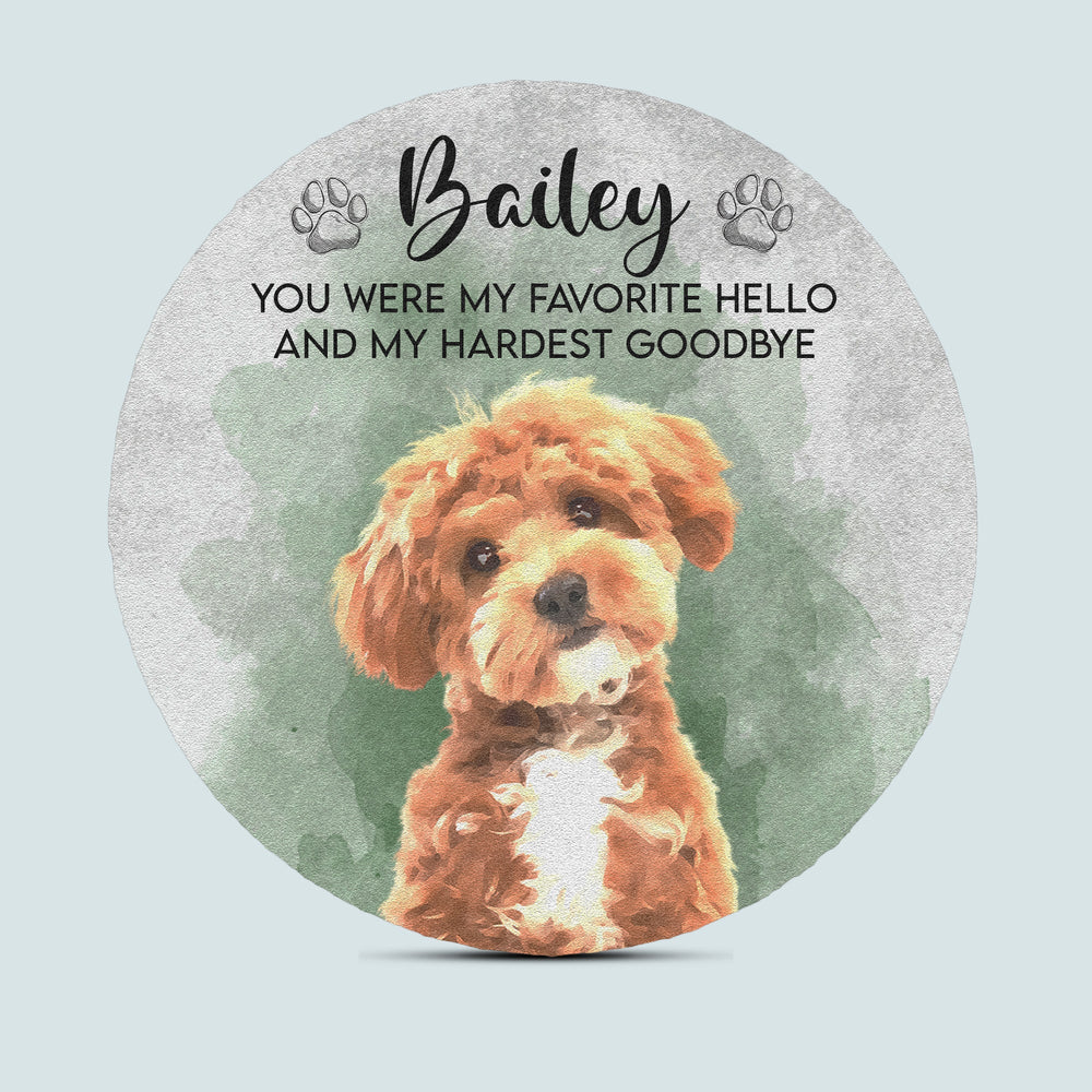 Personalized Watercolor Pet Memorial Garden Stone – Custom Photo Slate Tribute
