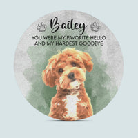 Personalized Watercolor Pet Memorial Garden Stone – Custom Photo Slate Tribute