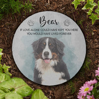 Personalized Watercolor Pet Memorial Garden Stone – Custom Photo Slate Tribute